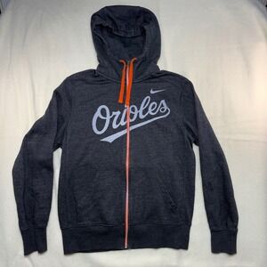 Nike Baltimore Orioles Full Zip Hoodie Mens Medium Gray MLB Baseball Sweatshirt